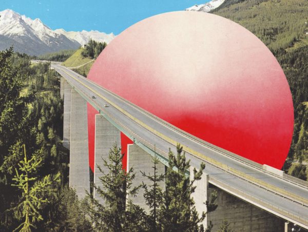Sphère (rouge), photomontage, 2022, Jeremy Gabin
