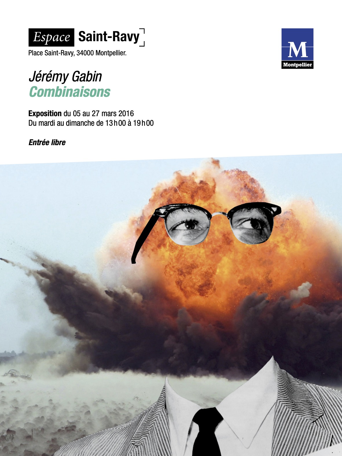 Affiche exposition Combinaisons 2016, Jérémy Gabin